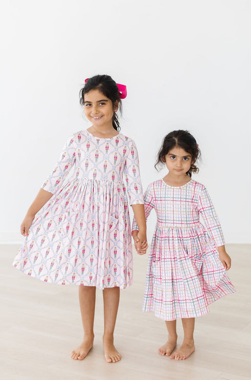 pink-plaid-3-4-sleeve-pocket-twirl-dress Mila &  Rose - Sophia's Style--45846--7